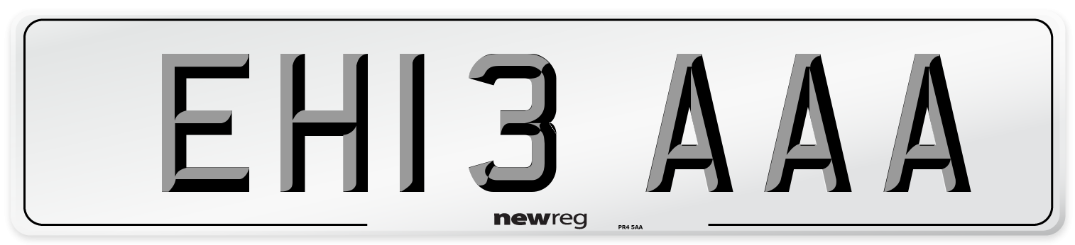 EH13 AAA Number Plate from New Reg